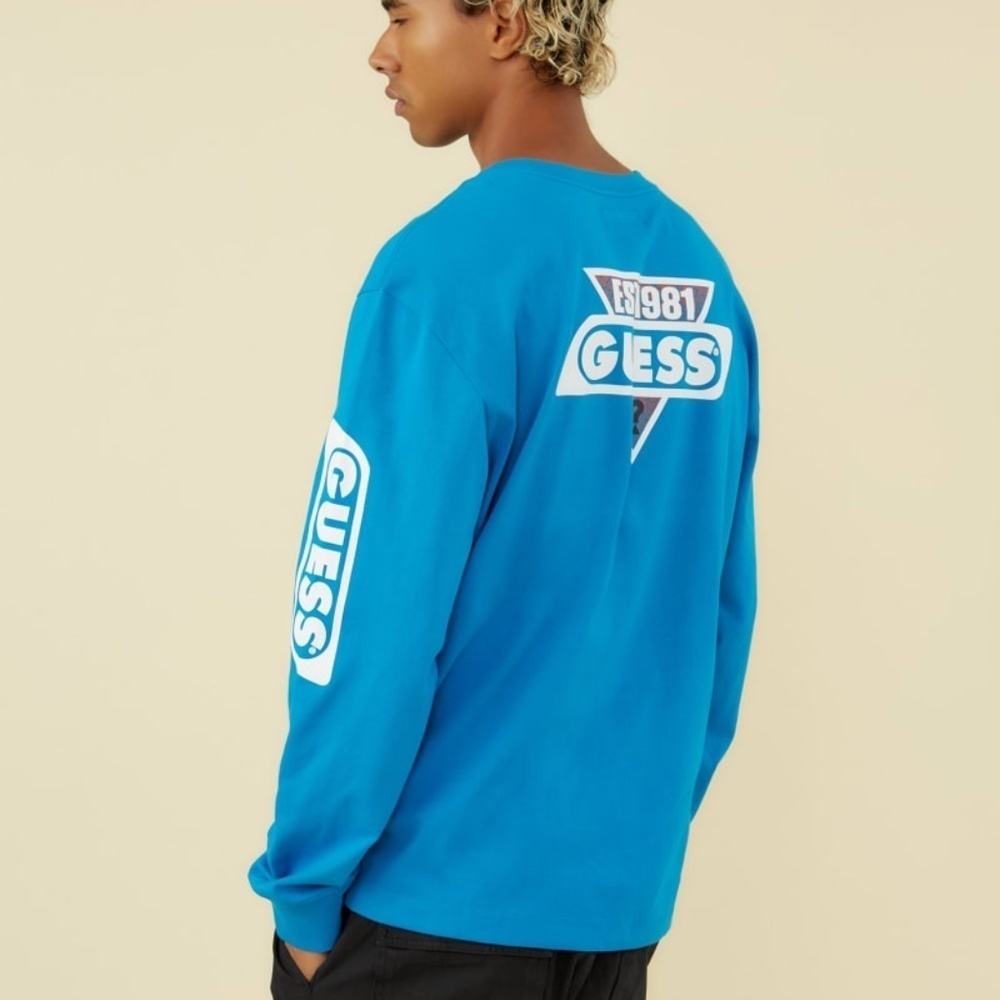 New GUESS Originals Racer Long-Sleeve Tee SZ S